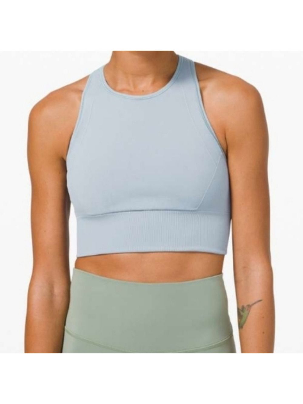 Lululemon Ebb To Train Women's Light Blue Sports Bra Size 6